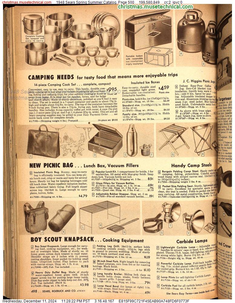 1948 Sears Spring Summer Catalog, Page 500