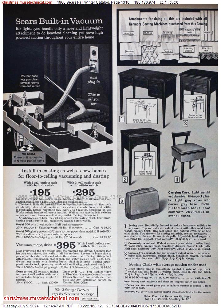 1966 Sears Fall Winter Catalog, Page 1310
