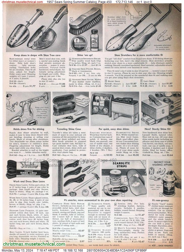 1957 Sears Spring Summer Catalog, Page 450