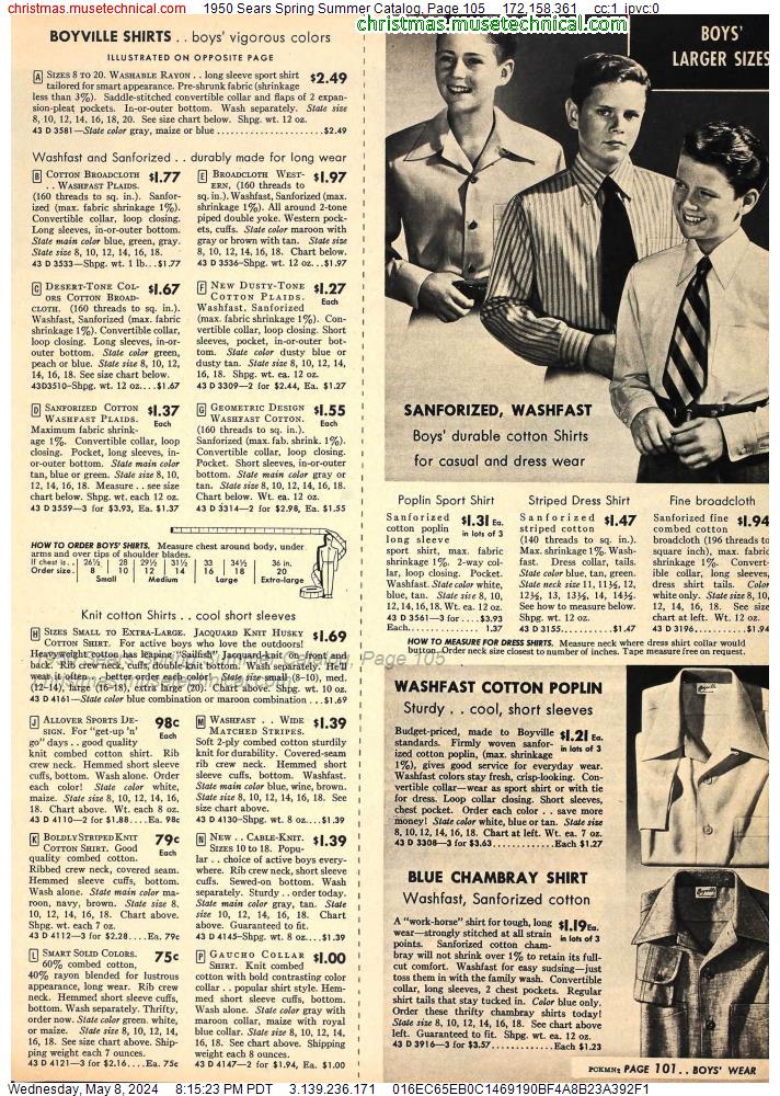 1950 Sears Spring Summer Catalog, Page 105