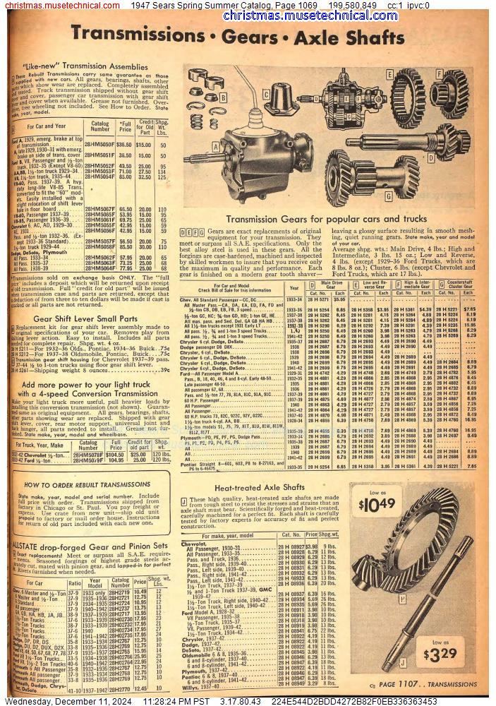 1947 Sears Spring Summer Catalog, Page 1069