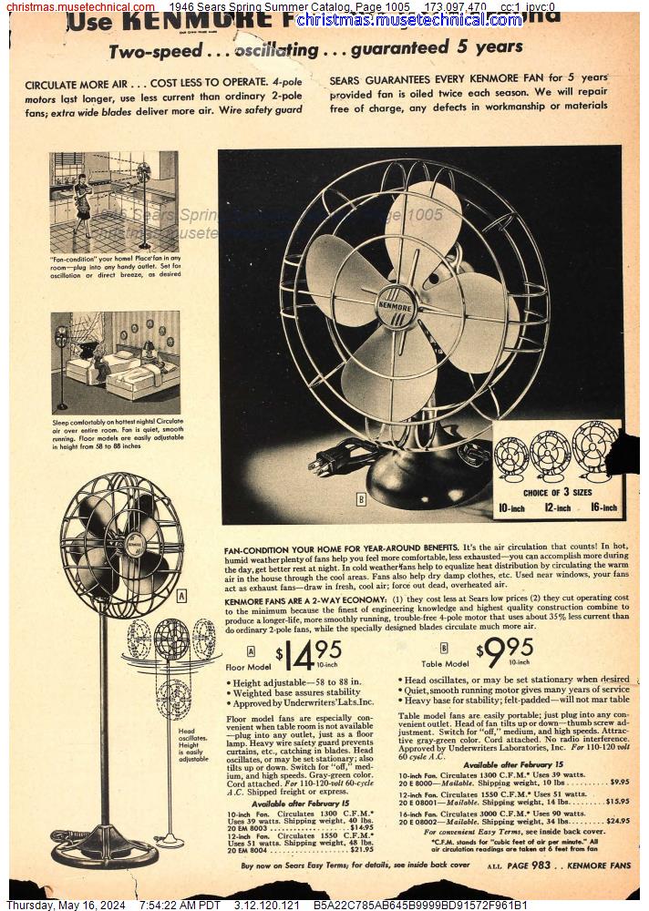 1946 Sears Spring Summer Catalog, Page 1005