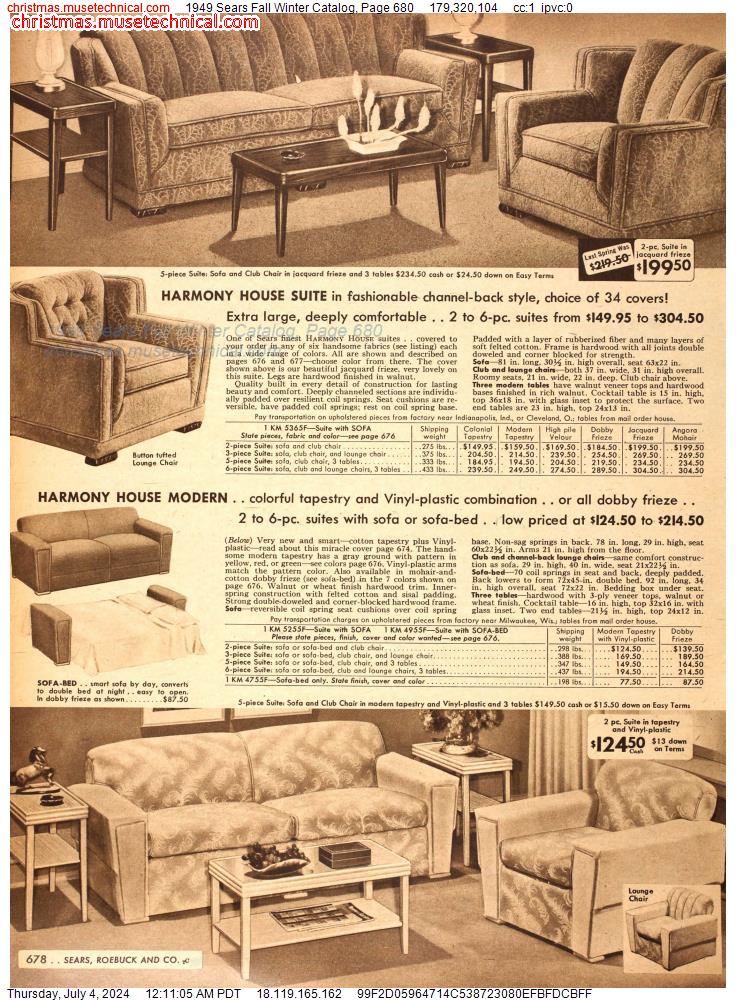 1949 Sears Fall Winter Catalog, Page 680