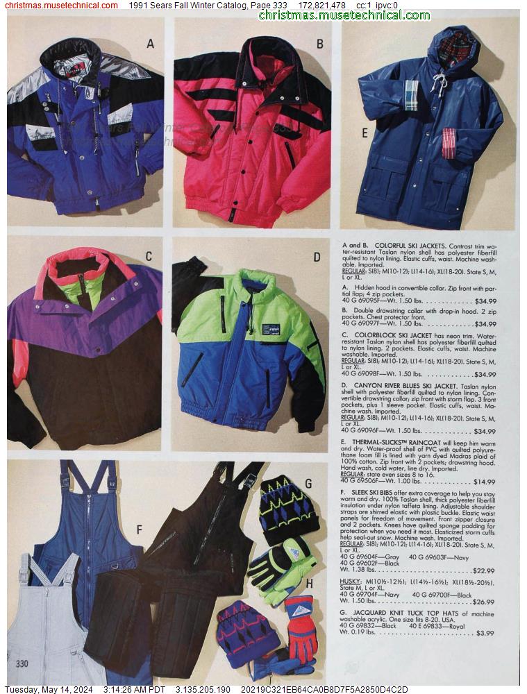 1991 Sears Fall Winter Catalog, Page 333