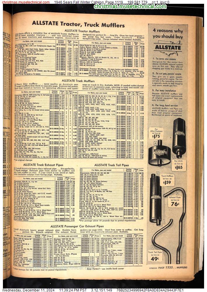 1946 Sears Fall Winter Catalog, Page 1119