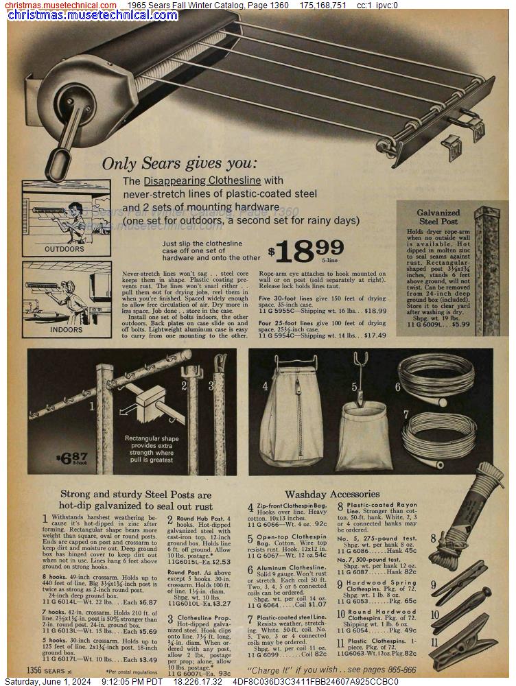 1965 Sears Fall Winter Catalog, Page 1360