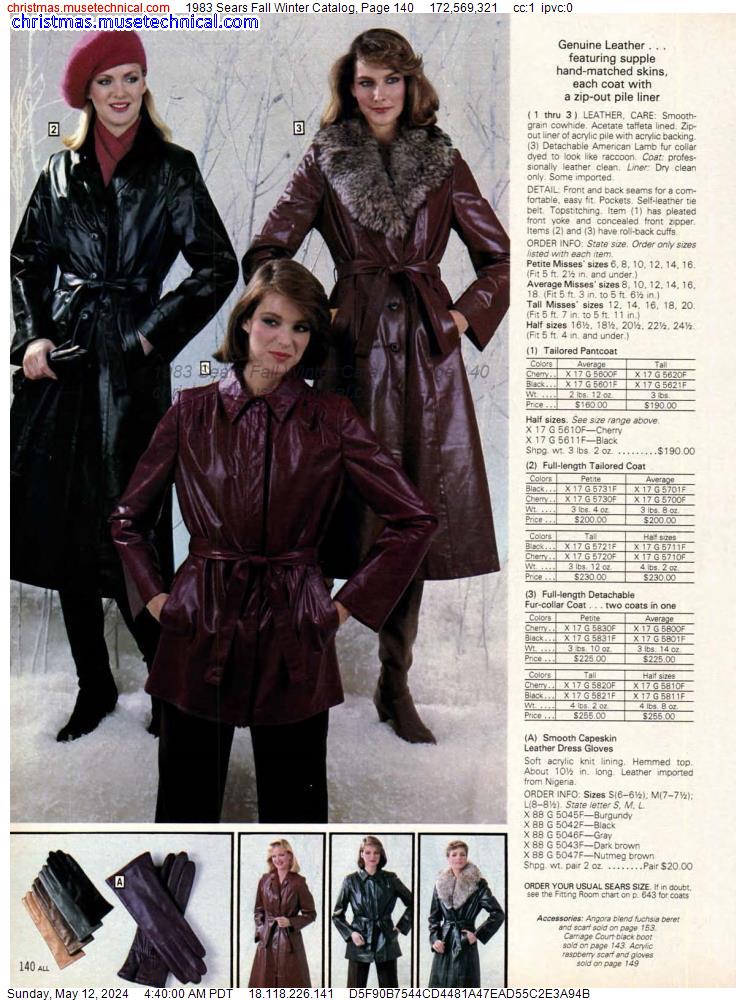 1983 Sears Fall Winter Catalog, Page 140