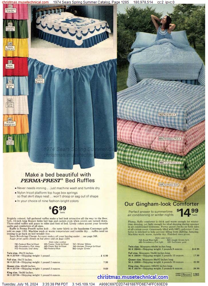 1974 Sears Spring Summer Catalog, Page 1285