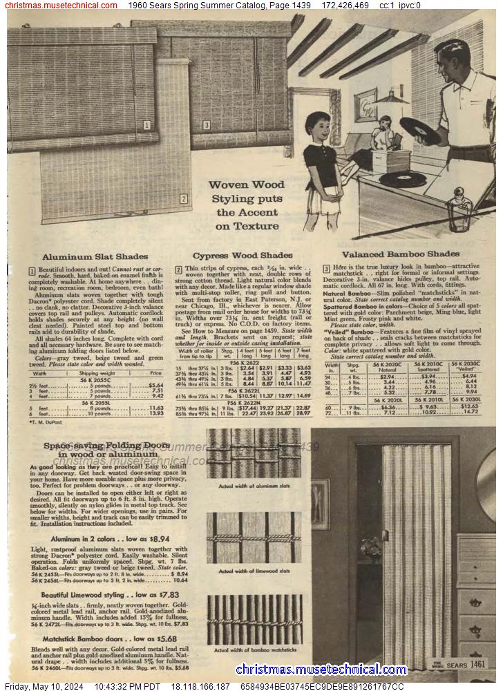1960 Sears Spring Summer Catalog, Page 1439