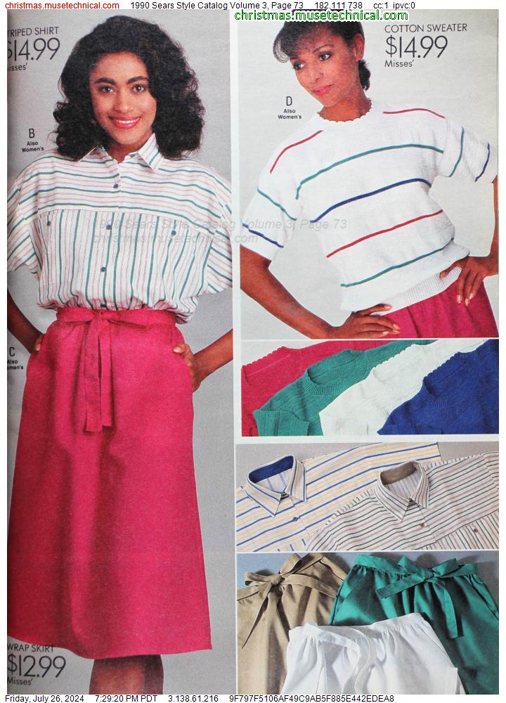 1990 Sears Style Catalog Volume 3, Page 73