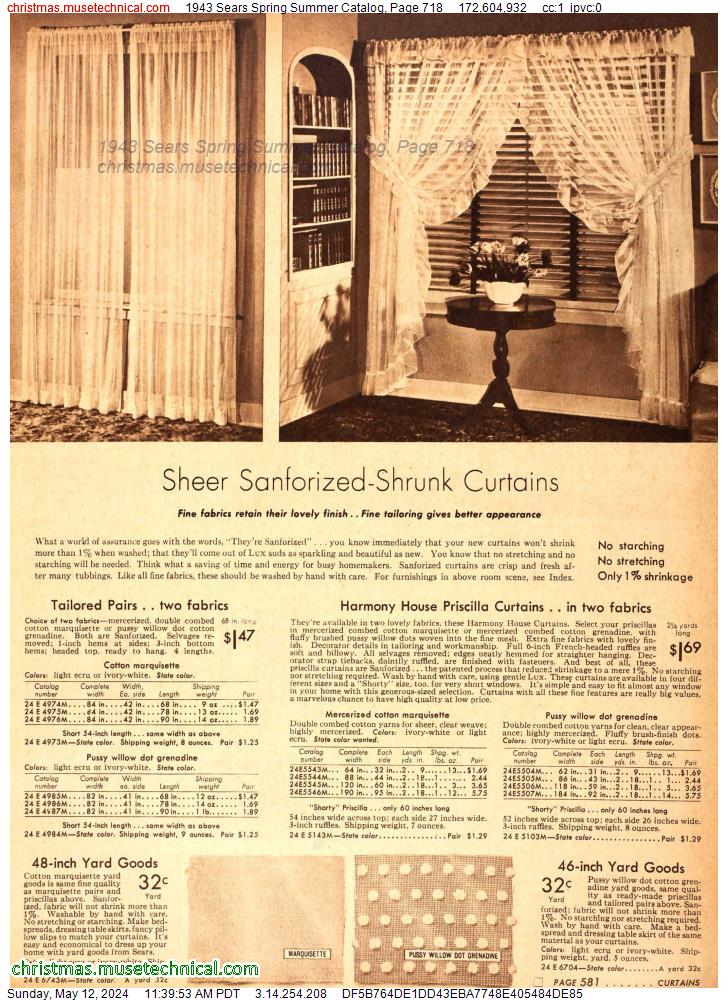 1943 Sears Spring Summer Catalog, Page 718