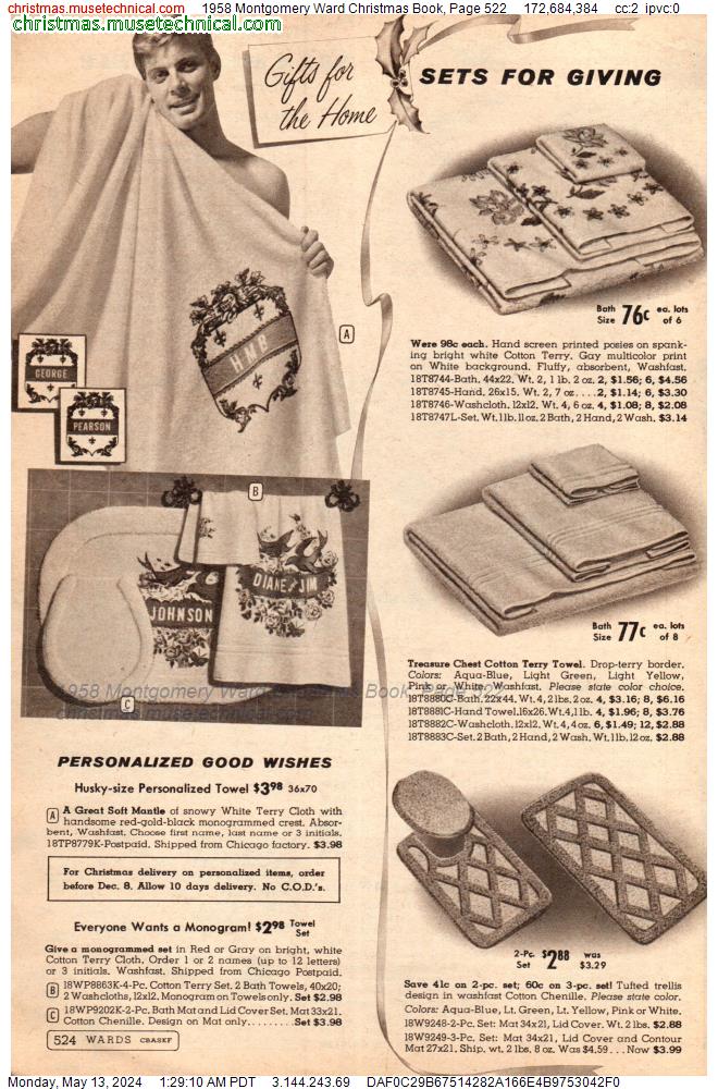 1958 Montgomery Ward Christmas Book, Page 522