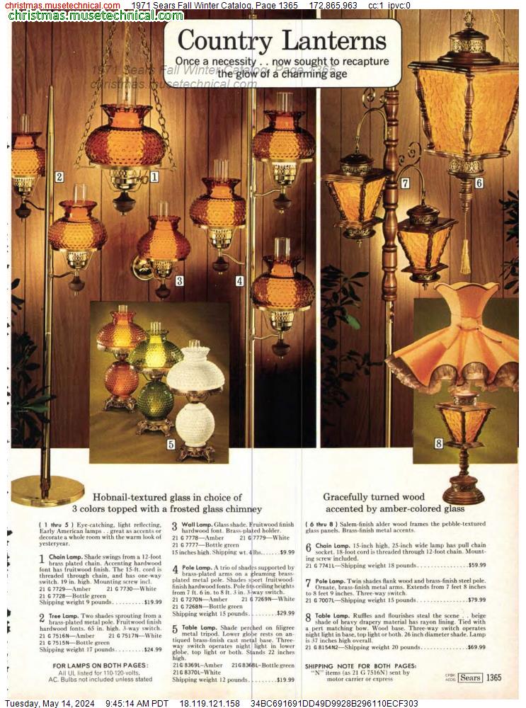1971 Sears Fall Winter Catalog, Page 1365