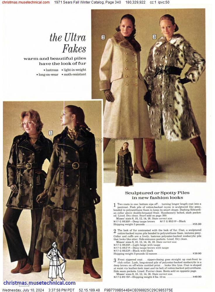 1971 Sears Fall Winter Catalog, Page 340
