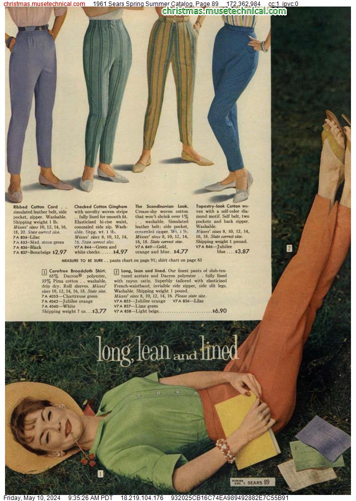 1961 Sears Spring Summer Catalog, Page 89
