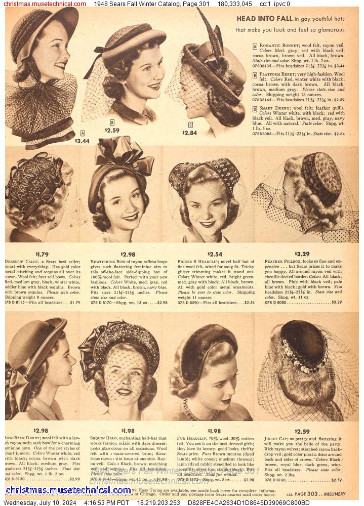 1948 Sears Fall Winter Catalog, Page 301