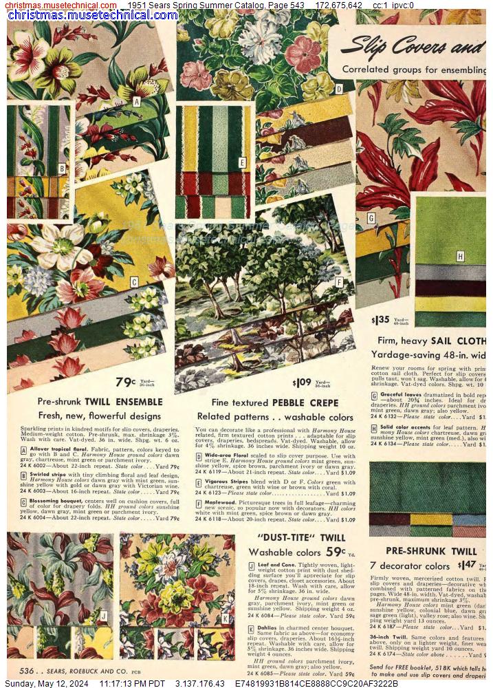 1951 Sears Spring Summer Catalog, Page 543