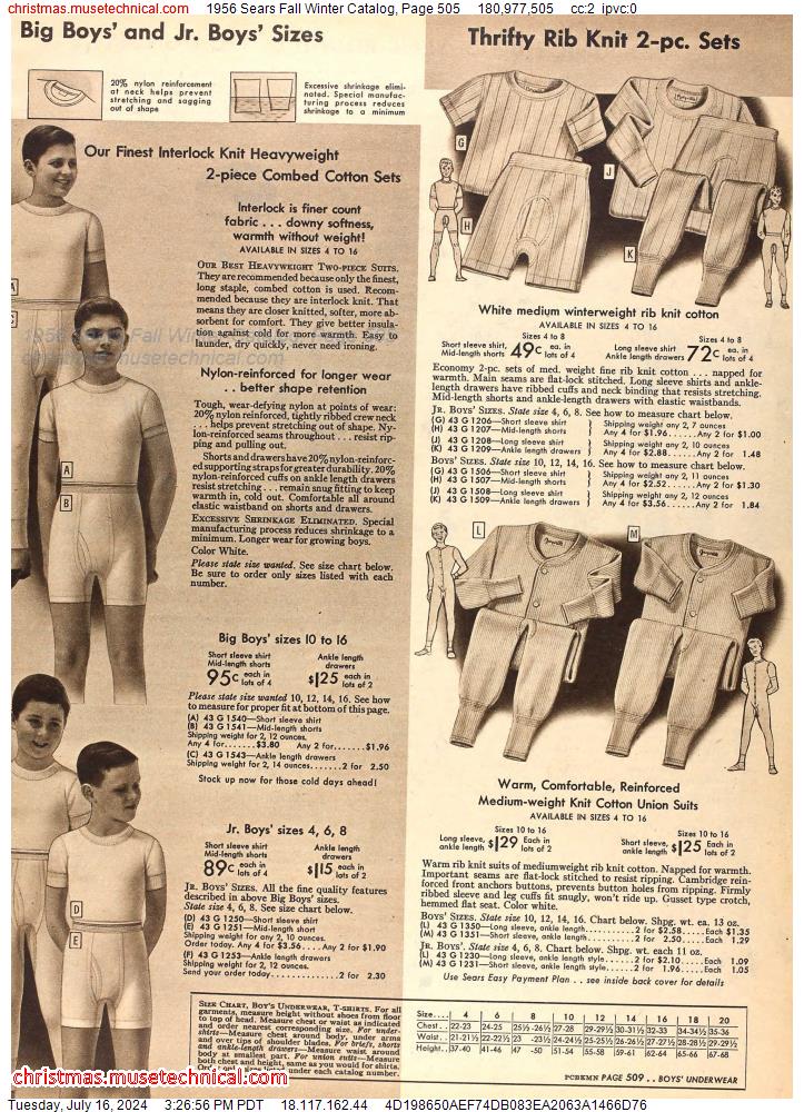 1956 Sears Fall Winter Catalog, Page 505