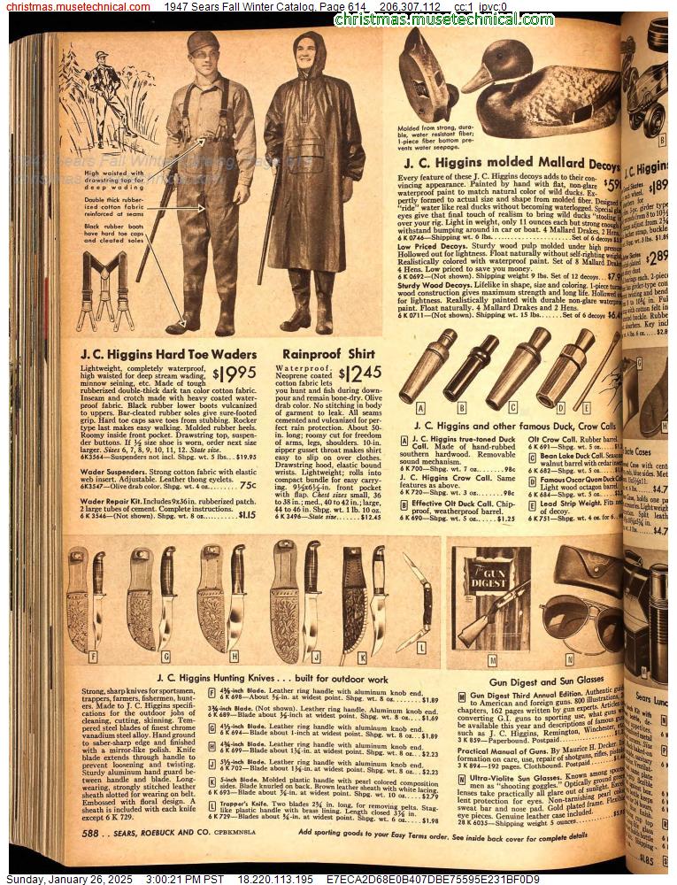 1947 Sears Fall Winter Catalog, Page 614