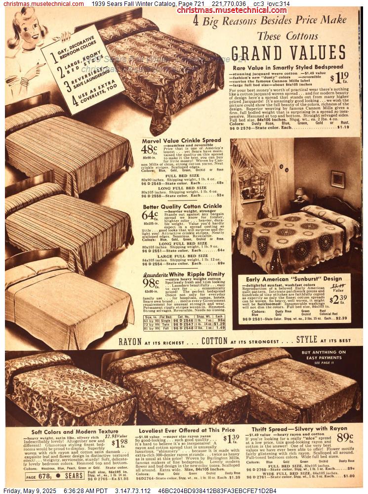 1939 Sears Fall Winter Catalog, Page 721