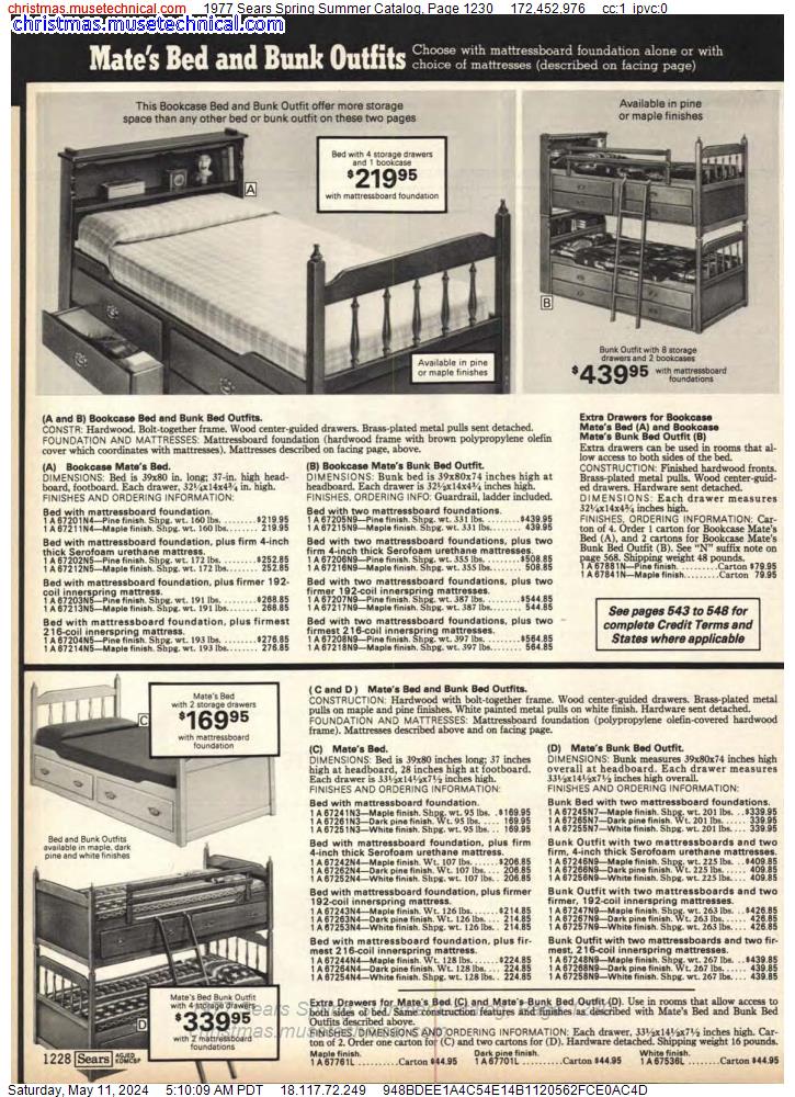 1977 Sears Spring Summer Catalog, Page 1230