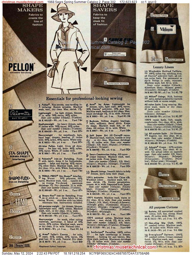 1968 Sears Spring Summer Catalog 2, Page 302