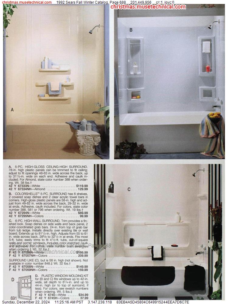 1992 Sears Fall Winter Catalog, Page 688