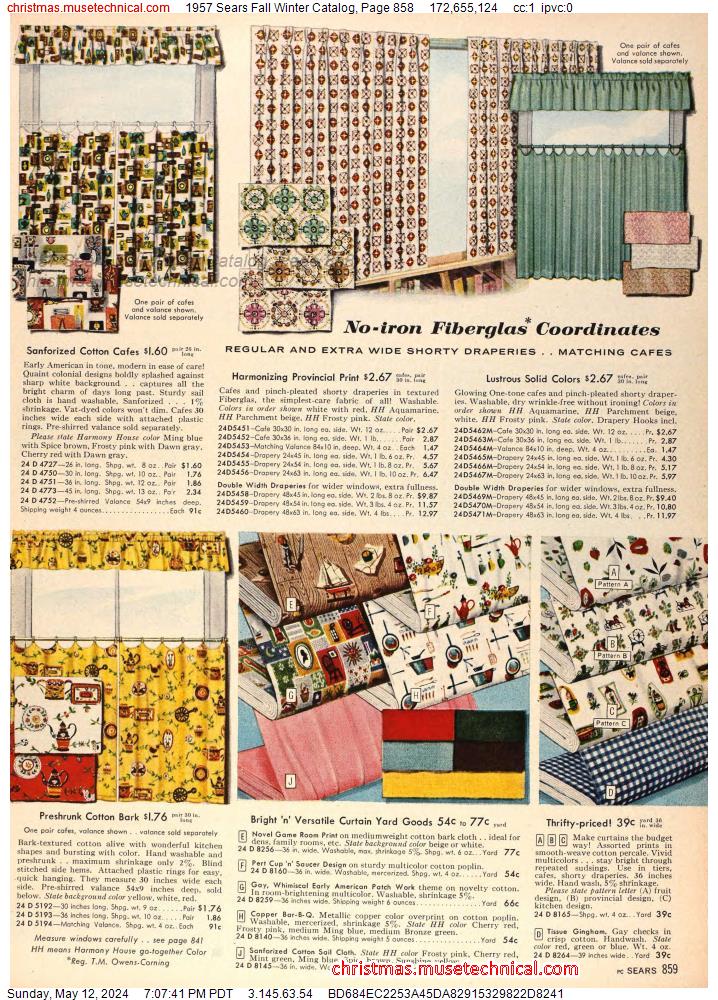 1957 Sears Fall Winter Catalog, Page 858