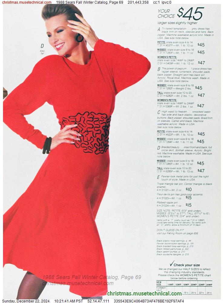 1988 Sears Fall Winter Catalog, Page 69