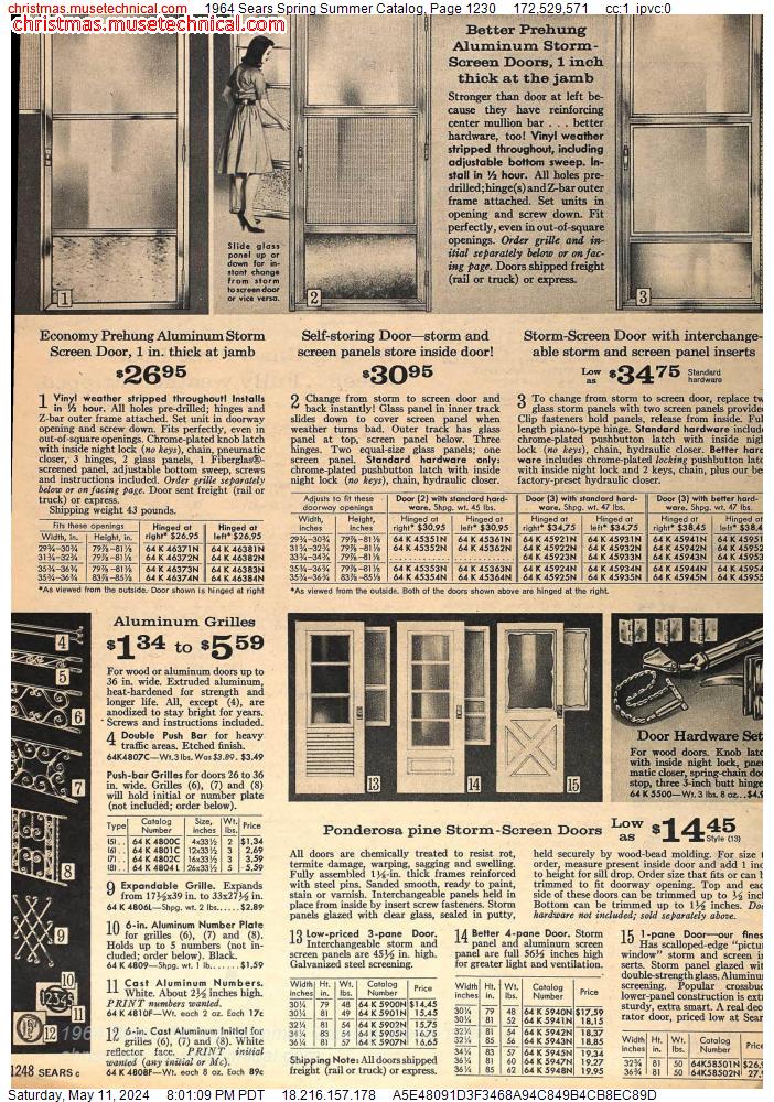 1964 Sears Spring Summer Catalog, Page 1230