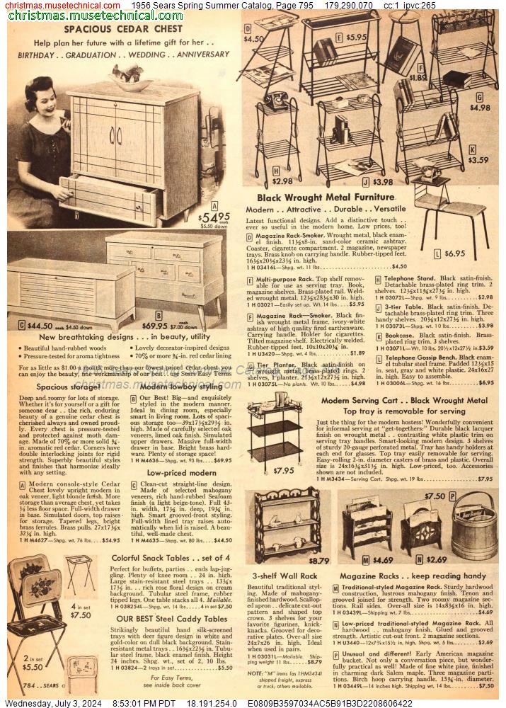 1956 Sears Spring Summer Catalog, Page 795