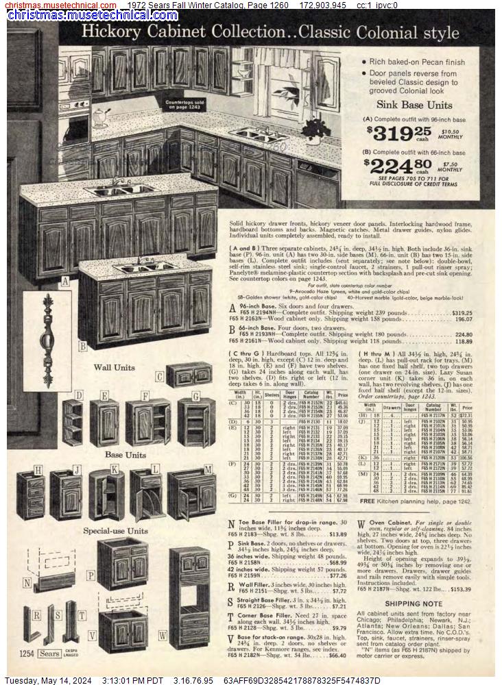 1972 Sears Fall Winter Catalog, Page 1260