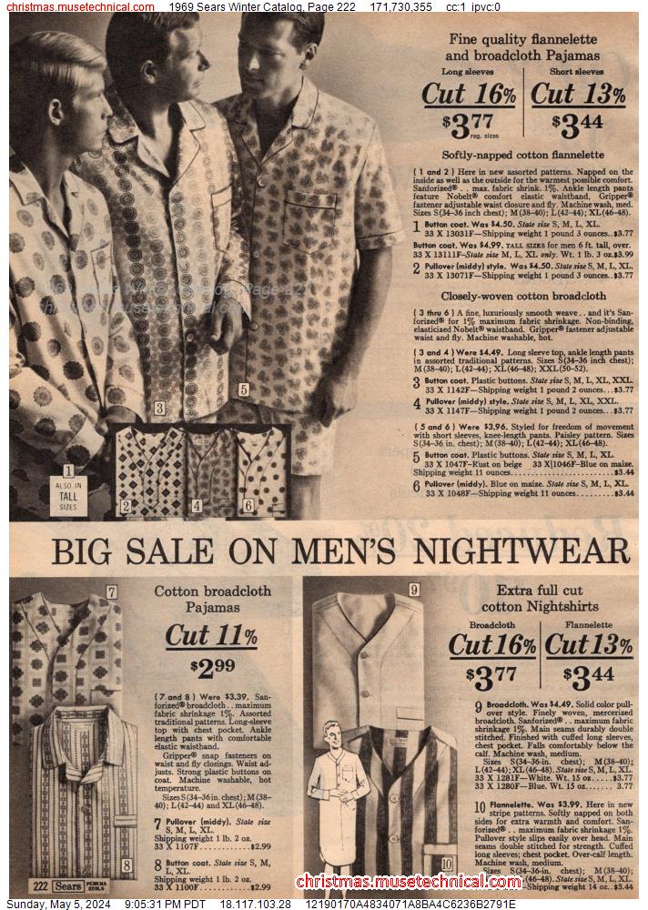 1969 Sears Winter Catalog, Page 222