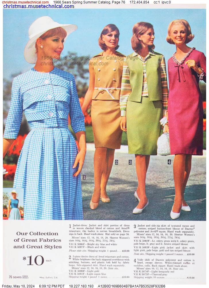 1966 Sears Spring Summer Catalog, Page 76