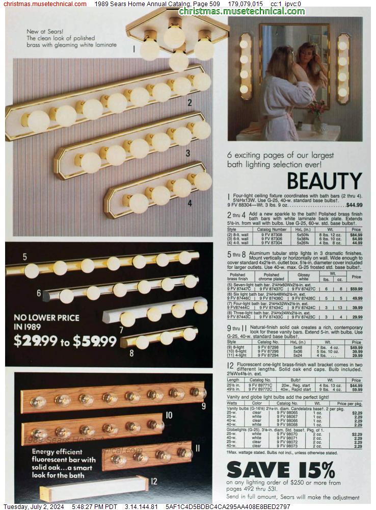 1989 Sears Home Annual Catalog, Page 509