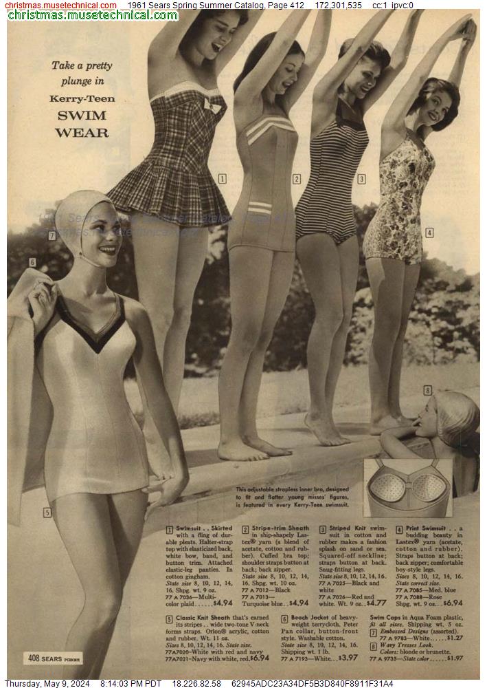 1961 Sears Spring Summer Catalog, Page 412