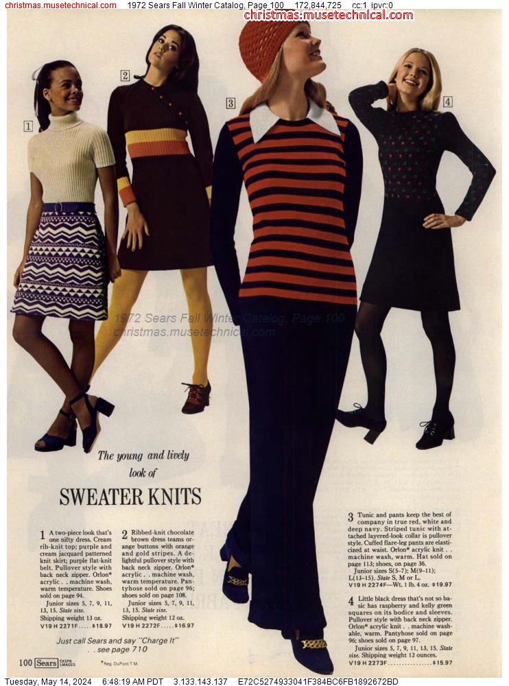 1972 Sears Fall Winter Catalog, Page 100