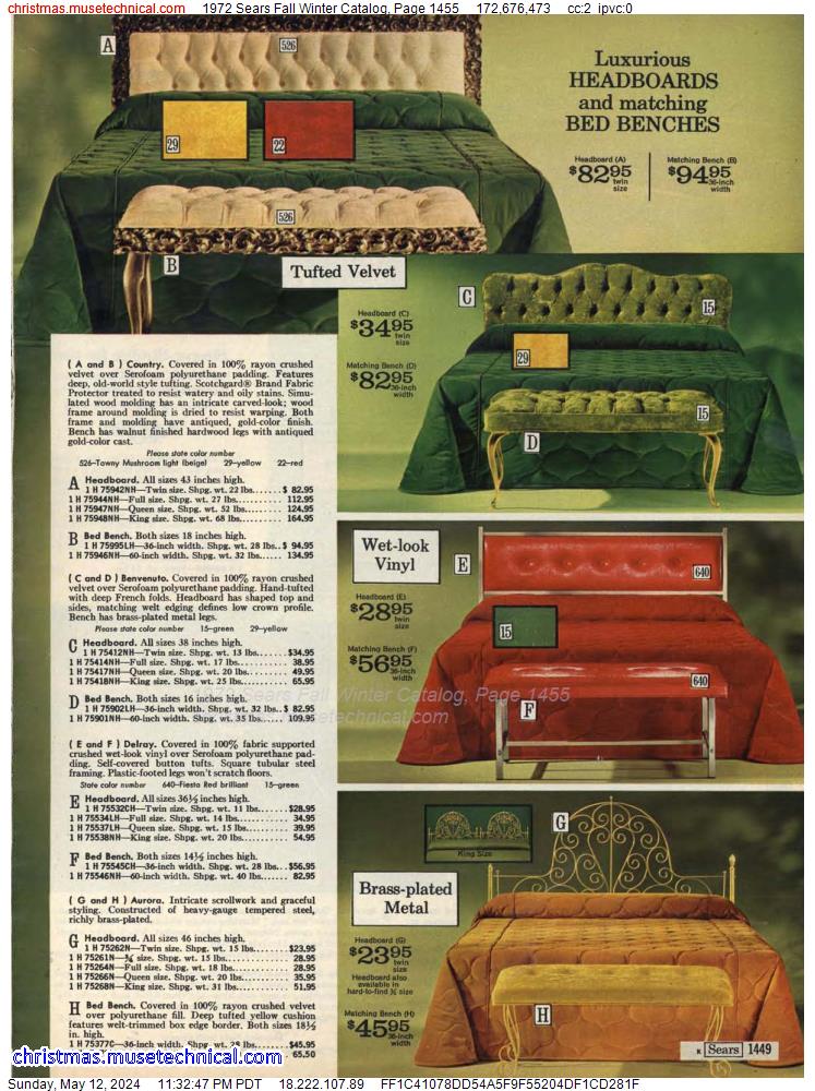 1972 Sears Fall Winter Catalog, Page 1455
