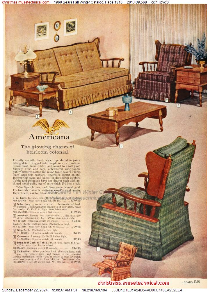 1960 Sears Fall Winter Catalog, Page 1310