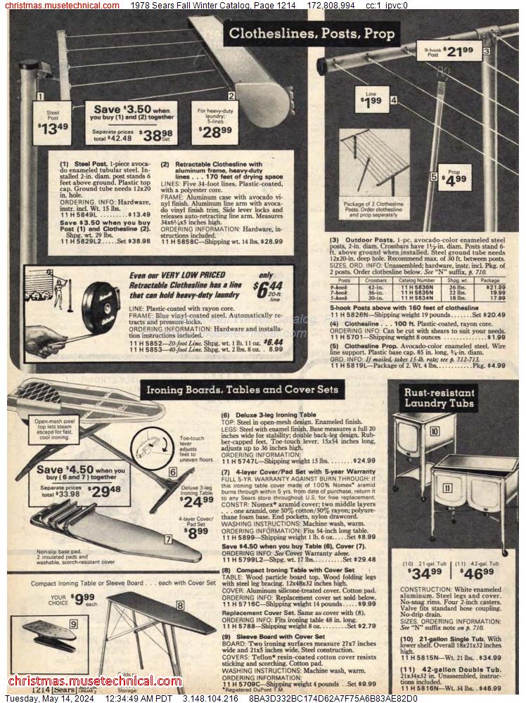 1978 Sears Fall Winter Catalog, Page 1214