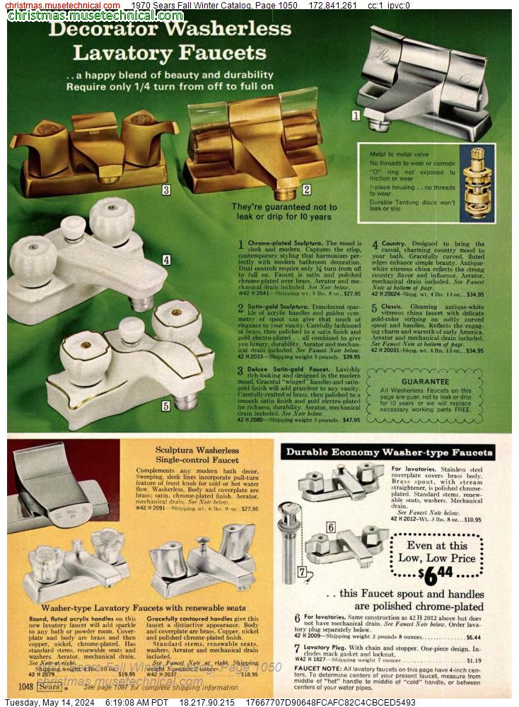 1970 Sears Fall Winter Catalog, Page 1050