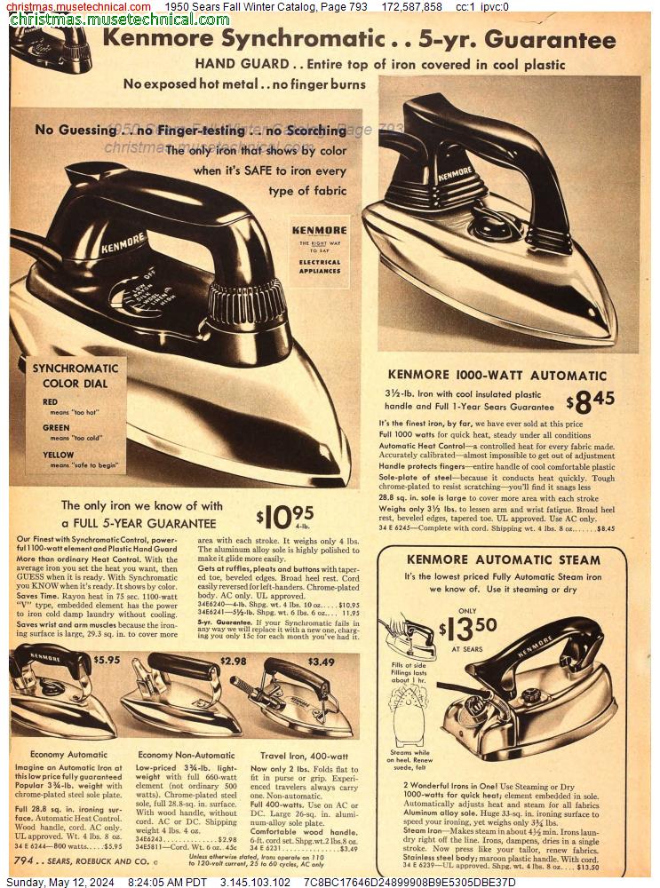 1950 Sears Fall Winter Catalog, Page 793