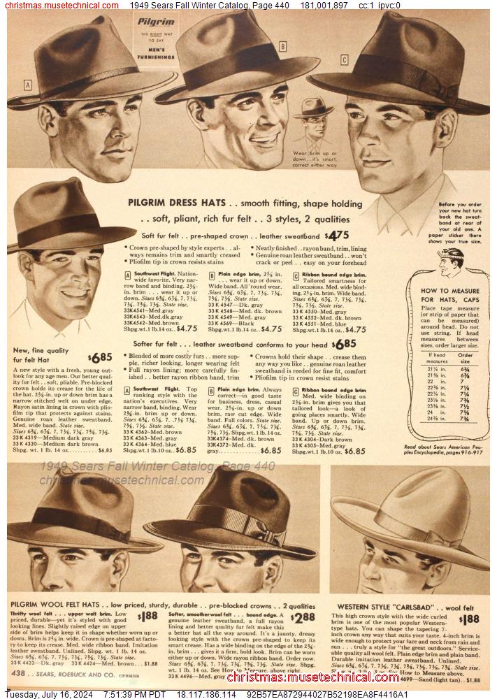 1949 Sears Fall Winter Catalog, Page 440