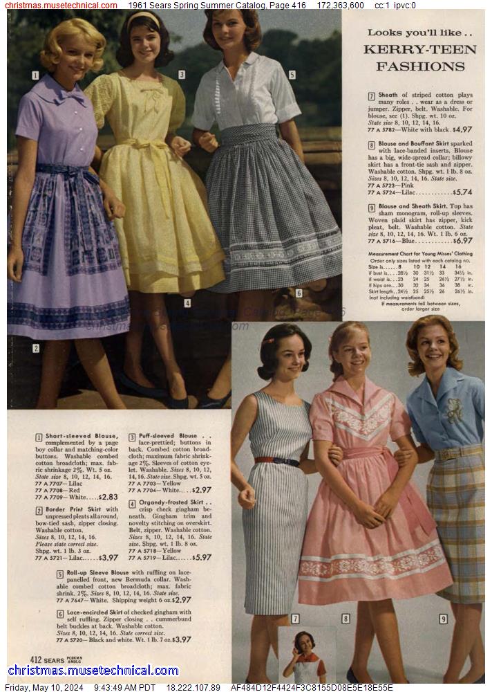 1961 Sears Spring Summer Catalog, Page 416