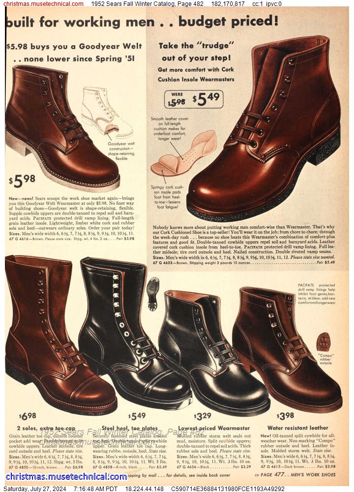 1952 Sears Fall Winter Catalog, Page 482