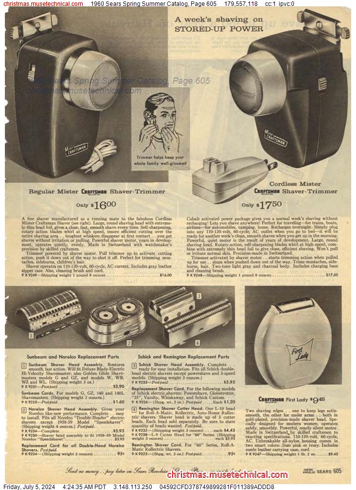 1960 Sears Spring Summer Catalog, Page 605
