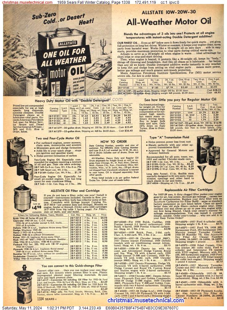 1959 Sears Fall Winter Catalog, Page 1338
