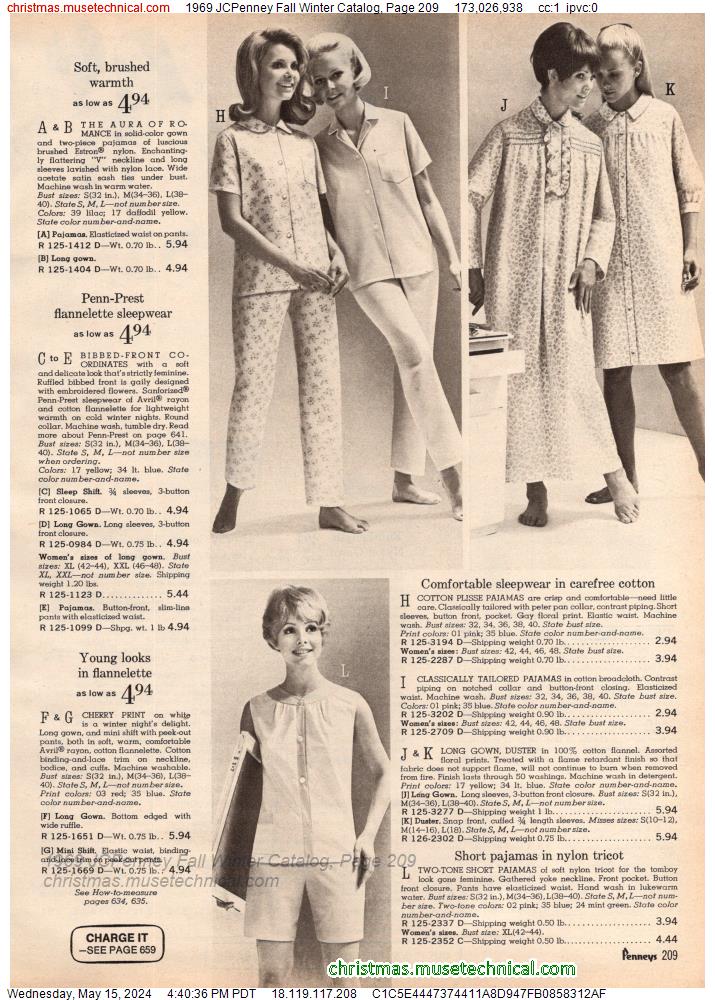 1969 JCPenney Fall Winter Catalog, Page 209