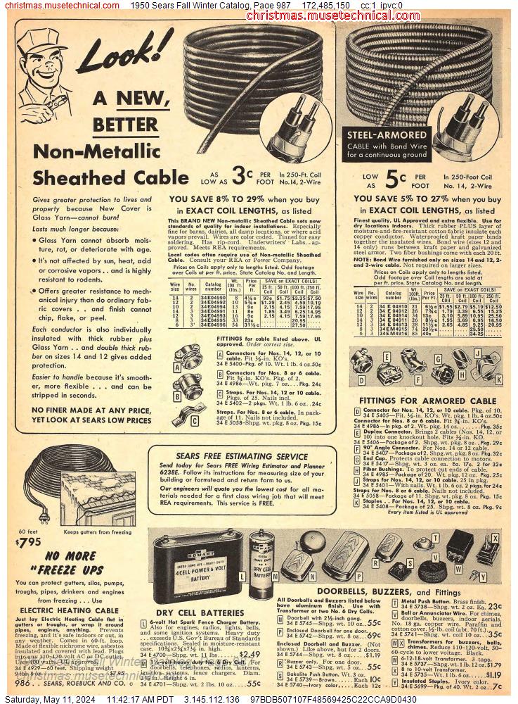 1950 Sears Fall Winter Catalog, Page 987