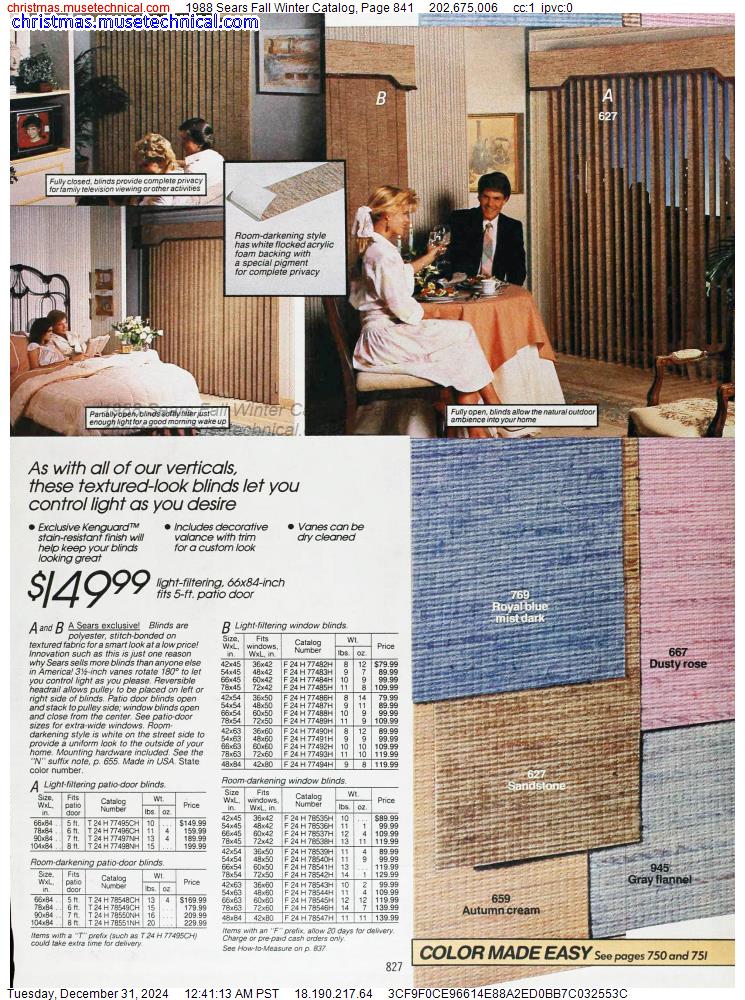 1988 Sears Fall Winter Catalog, Page 841